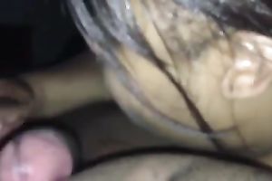 Ebony mother I'd like to fuck sucks my chocolate jock with all the excitement this babe has