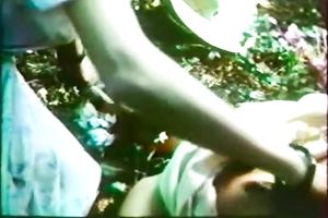 Romantic outdoor sex scene with gorgeous blonde head