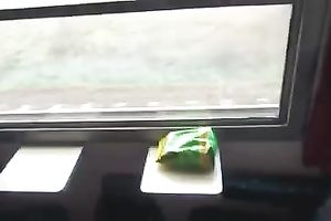 Nasty golden-haired sucks my subrigid pecker right on the educate