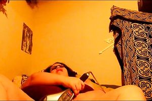 Licking my huge natural love bubbles and masturbating my crotch