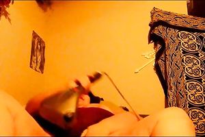 Licking my huge natural love bubbles and masturbating my crotch