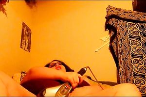 Licking my huge natural love bubbles and masturbating my crotch