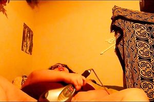 Licking my huge natural love bubbles and masturbating my crotch