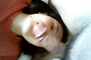 My Asian wife drives me eager with a deepthroat irrumation