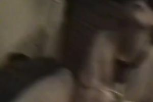 Nasty and breasty milf girl blindfolded engulfing shlong