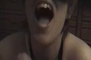 Nasty and breasty milf girl blindfolded engulfing shlong