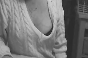 European older slutty wife teases with her saggy large boobies