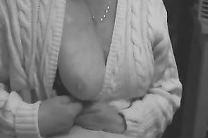 European older slutty wife teases with her saggy large boobies