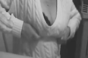 European older slutty wife teases with her saggy large boobies