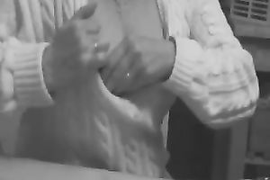 European older slutty wife teases with her saggy large boobies