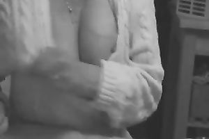 European older slutty wife teases with her saggy large boobies