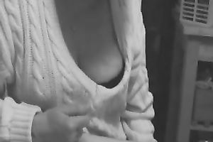 European older slutty wife teases with her saggy large boobies