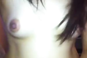 My sexual Asian GF climbs on top of me and starts playing with my ramrod