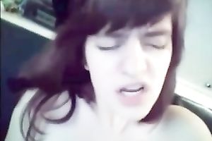 Redhead European dilettante cheating wife orgasms on livecam during masturbation