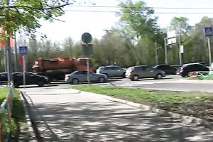 Crazy blond Irina pees her panties in the street in solo movie