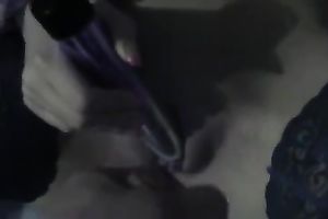 Jerking my rod off during the time that watching my lover toying her snatch