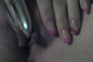 Jerking my rod off during the time that watching my lover toying her snatch