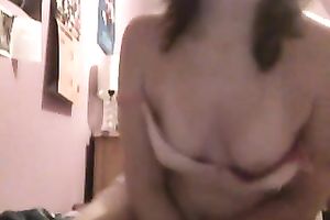 Hot youthful white honey on cam is topless and wild