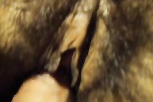 Closeup of my wife's shaggy mother I'd like to fuck love tunnel and my thick 10-Pounder fucking