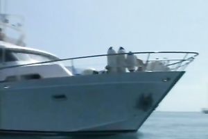 Busty and excited hottie seduces a ship captain