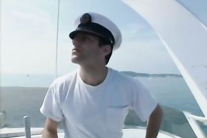 Busty and excited hottie seduces a ship captain