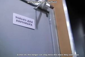 Two desirous studs enticed golden-haired beauty for three-some