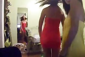 Attractive livecam chicks in sexy dresses put on a priceless show