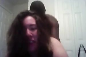 I asked my dark college friend to fuck me hard on livecam