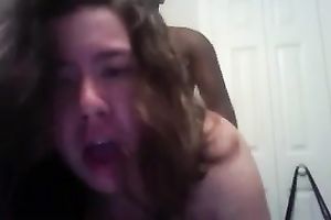 I asked my dark college friend to fuck me hard on livecam