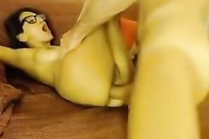 Sizzling brunette hair in glasses acquires her arse properly group-fucked indoors