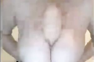 Nice titjob practice of exceedingly breasty dilettante amateur wife on cam