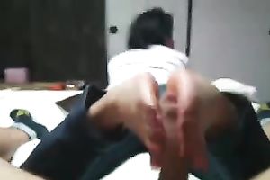 My short-haired dirty slut wife pleases me with a nice footjob