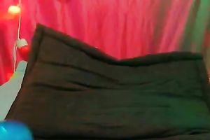 Charming dark brown livecam white bitch trains her taut rectal hole with large marital-device