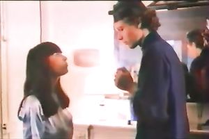 Busty light-haired sweetheart is used from front and rear by two rods