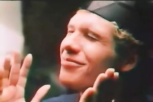 Busty light-haired sweetheart is used from front and rear by two rods