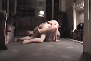 Fucking my wife's vagina in the missionary pose on the floor