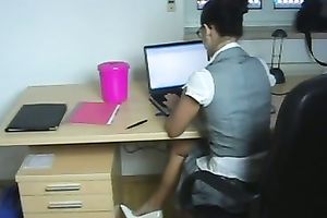 My aweseome berdy playgirl acquires drilled near the computer