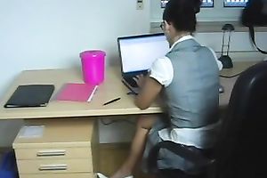 My aweseome berdy playgirl acquires drilled near the computer