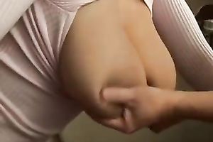 All real and wet knockers of a hawt blondie and her BF feels 'em