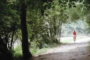 Slutty and hawt whore with good booty lays exposed on the floor