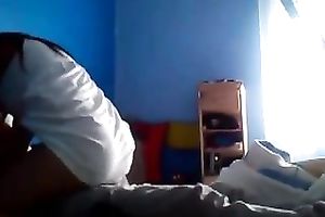 Latina young dark brown girlfriend rides me on top on web camera