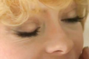 Gorgeous golden-haired head receives team-fucked on the back seat of the car