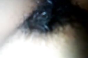 Hairy soaked and taut muff gets reamed with a vibrator