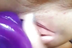I have a fun watching my sex toy slip inside my pleasing fuckhole