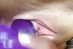 I have a fun watching my sex toy slip inside my pleasing fuckhole