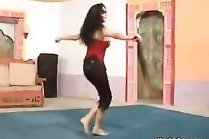 Fit and hawt brunette hair Indian slutwife is dancing on livecam