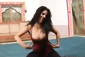 Fit and hawt brunette hair Indian slutwife is dancing on livecam