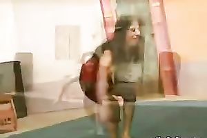 Fit and hawt brunette hair Indian slutwife is dancing on livecam