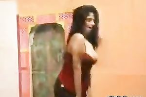 Fit and hawt brunette hair Indian slutwife is dancing on livecam