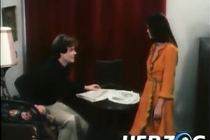 Old stud is enjoying the incredibly unshaved fur pie of a dark brown